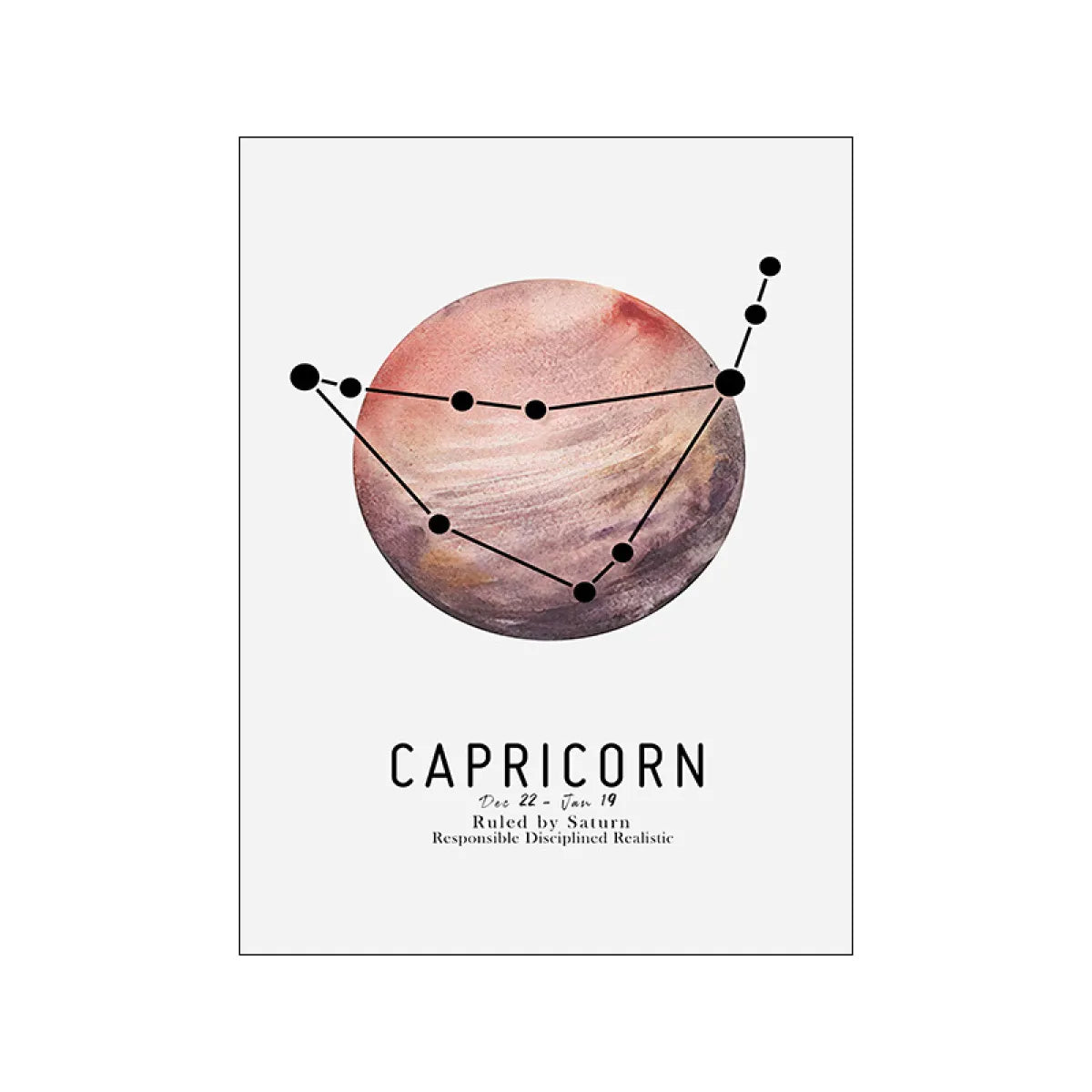 Modern Minimalistic Astrology Abstraction Canvas Painting