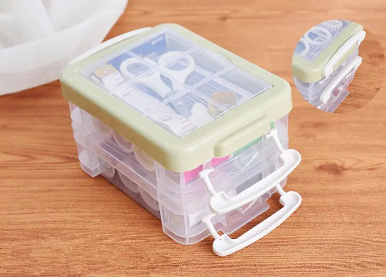 Double-Layer Sewing Kit Storage Box Set