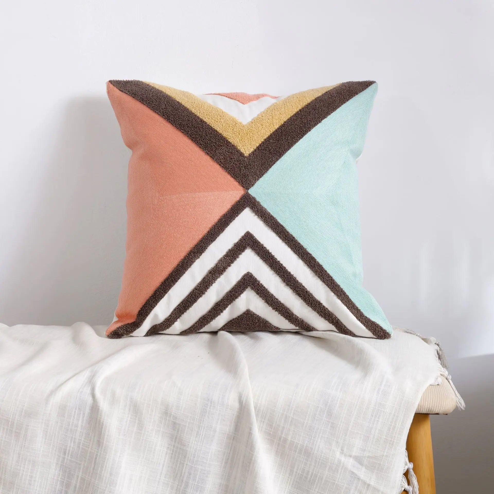 Moroccan Embroidered Throw Pillow for Home Decor