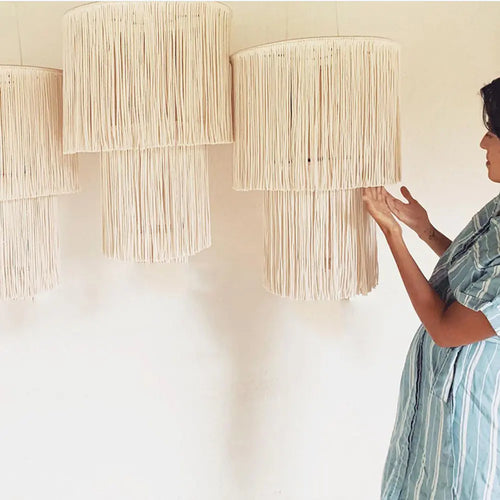Bohemian Tapestry Lampshade - Handmade Decor