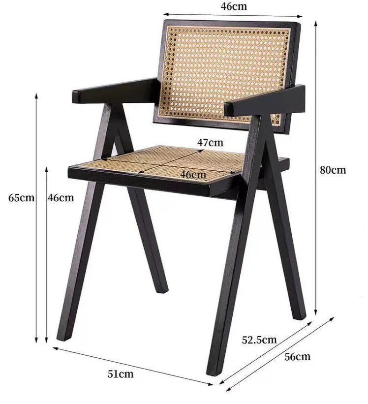 Solid Wood Rattan Chair