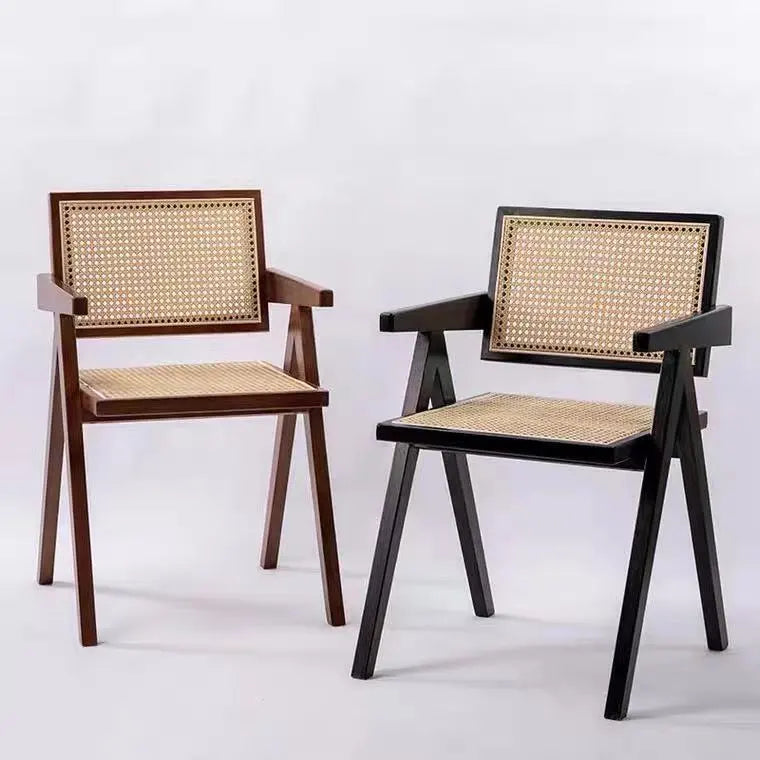 Solid Wood Rattan Chair