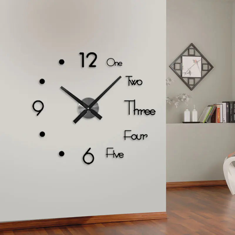 DIY No-Drill Wall Clock - European Style Silent Design