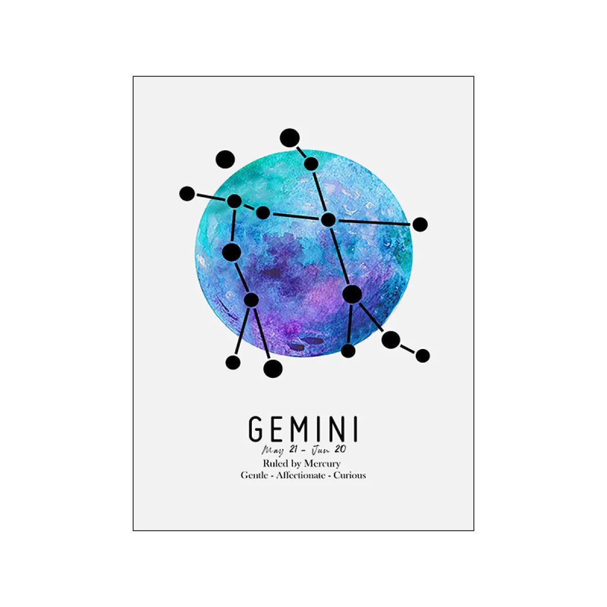 Modern Minimalistic Astrology Abstraction Canvas Painting