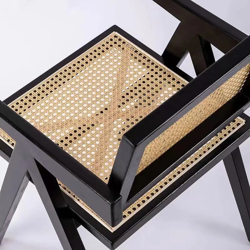 Solid Wood Rattan Chair