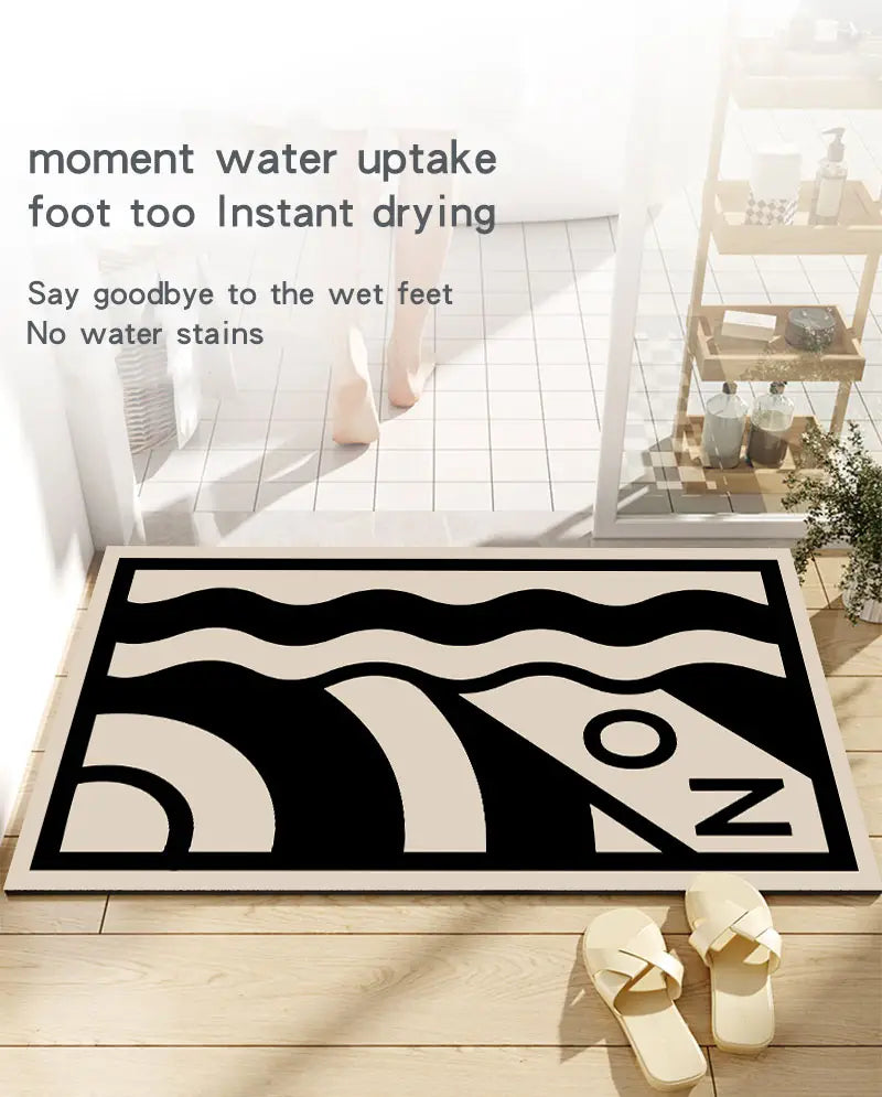 Modern Non-Slip Two-Toned Bathroom Rug (1pc)