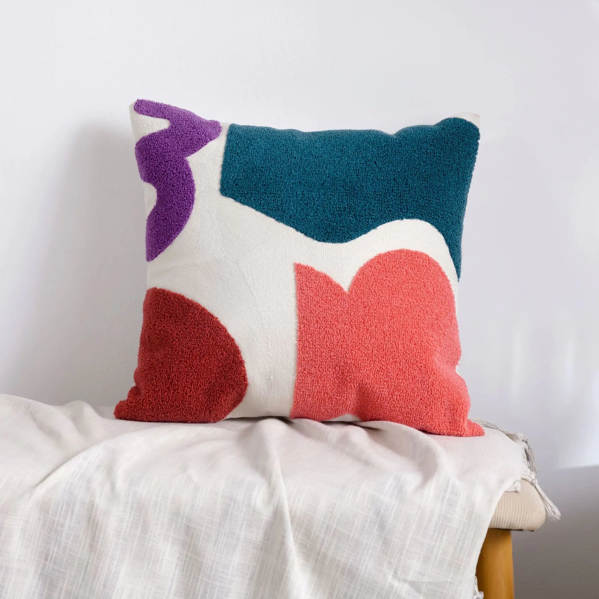 Moroccan Embroidered Throw Pillow for Home Decor