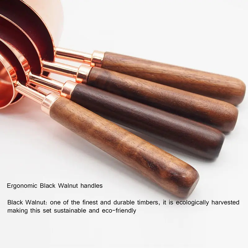 Measuring Cup Set with Rose Gold Stainless Steel Spoons