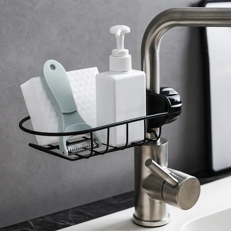 Sink Organizer Basket with Drain Tray for Kitchen