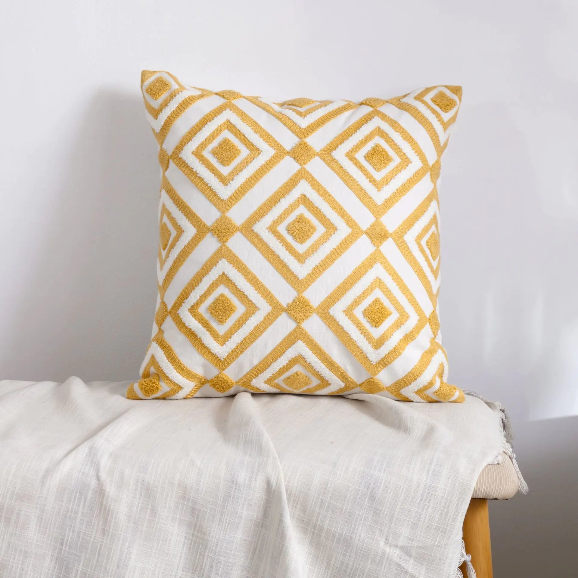 Moroccan Embroidered Throw Pillow for Home Decor