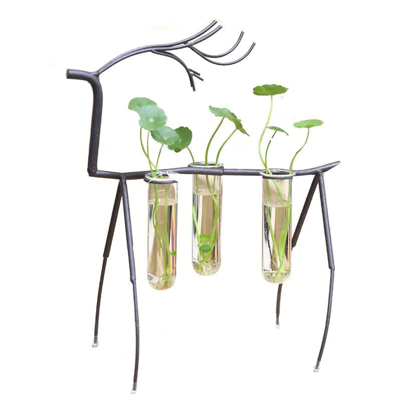 Modern Iron Deer Hydroponic Vase for Home Decor