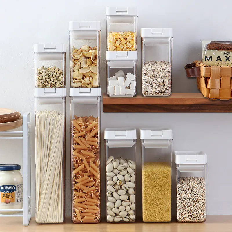 Stackable Plastic Food Storage Containers for Kitchen