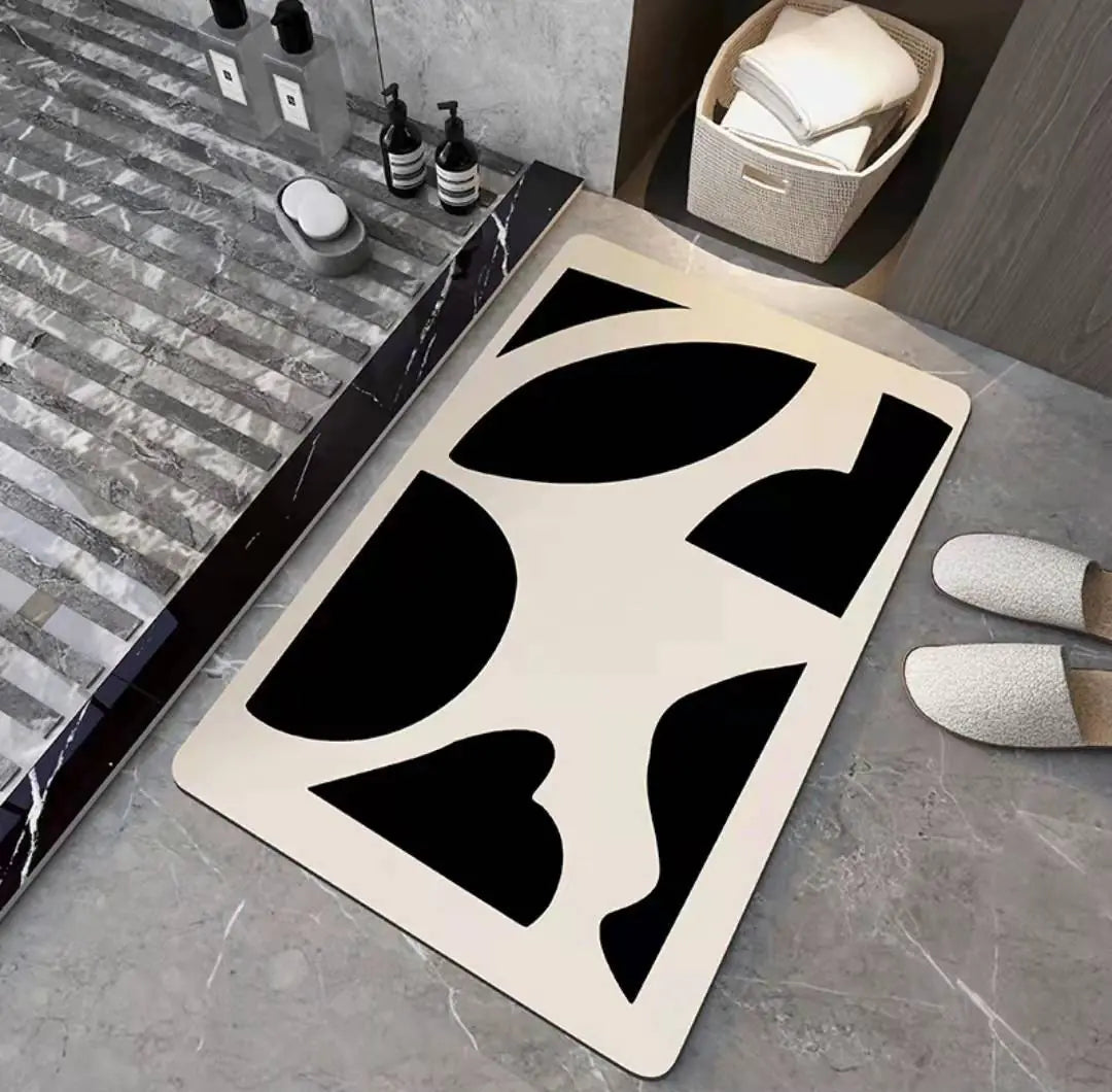 Modern Non-Slip Two-Toned Bathroom Rug (1pc)