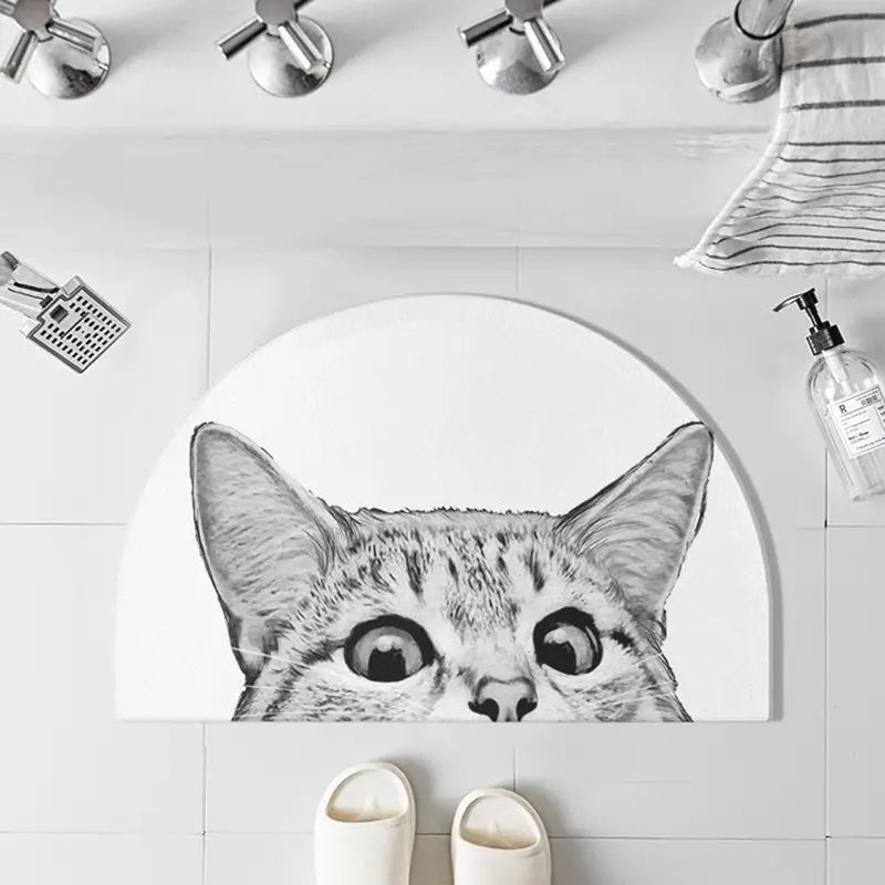 Cute Cat Non-slip Absorbent Bathroom Mat (1pc)