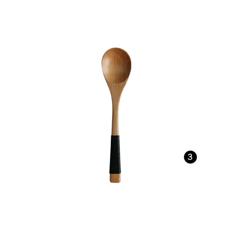 Japanese Wooden Spoon and Fork Set for Coffee Mixing