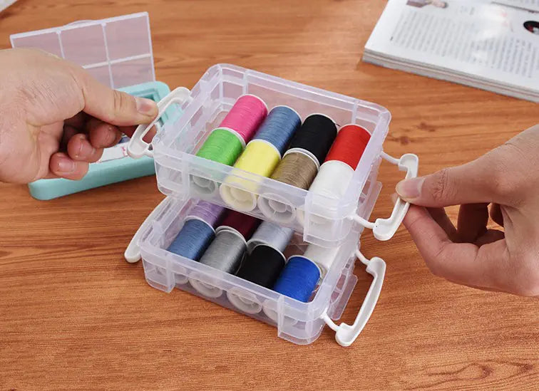 Double-Layer Sewing Kit Storage Box Set