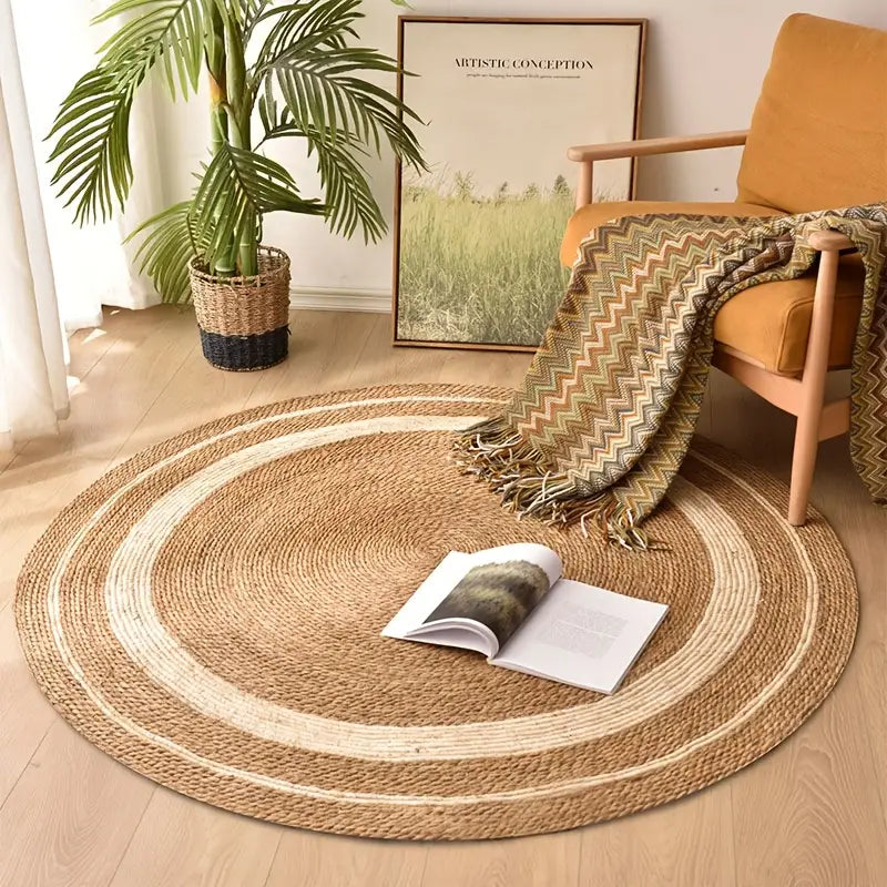 Circular Woven Carpet for Home and Bedroom
