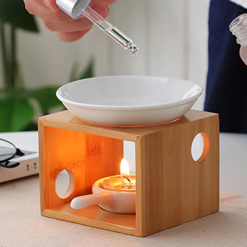 Bamboo Aroma Diffuser and Candle Holder for Home