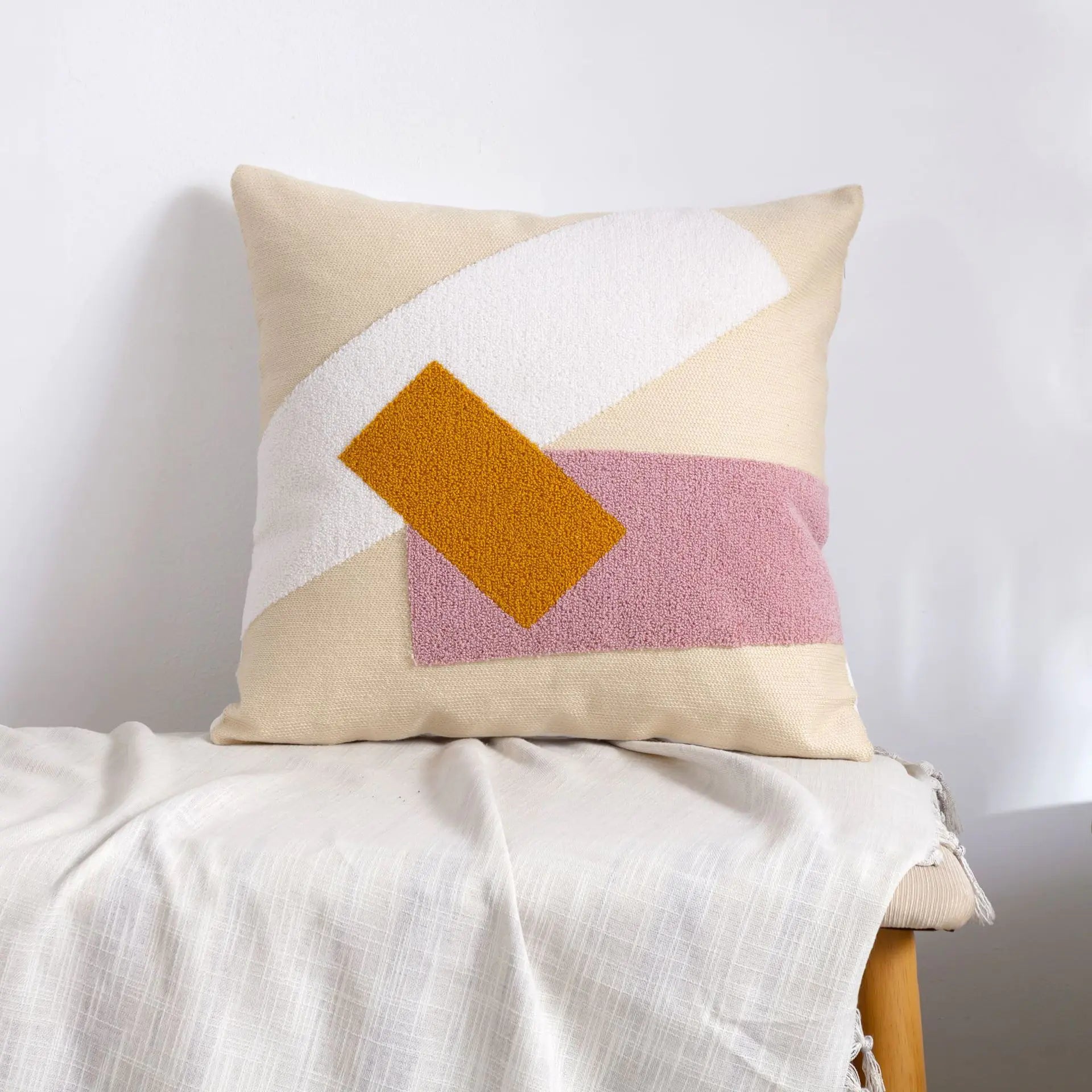 Moroccan Embroidered Throw Pillow for Home Decor